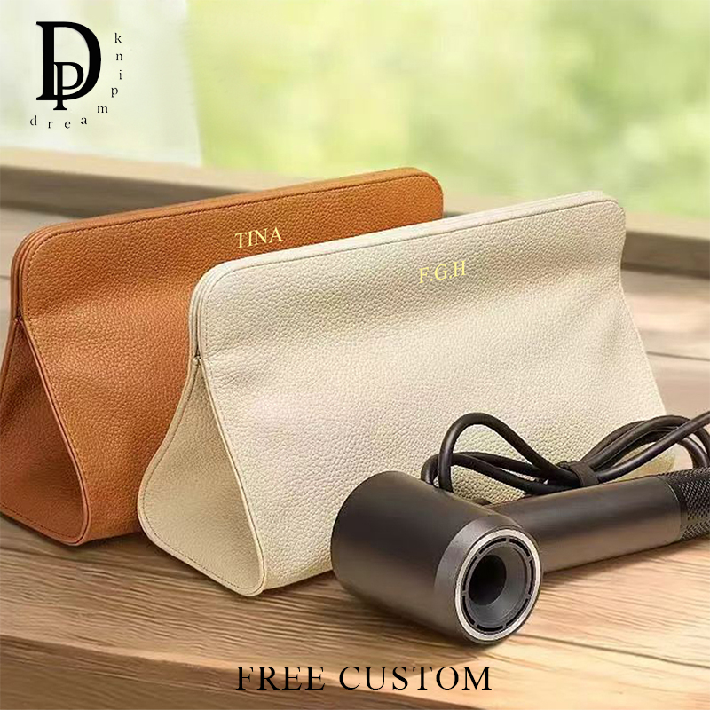 Luxury Bags Names - กระเป๋าเก็บไดร์เป่าผมหนัง PU แบบนิ่ม สกรีนชื่อได้ กระเป๋าใส่เครื่องม้วนผมขนาดใหญ่สำหรับเดินทาง กระเป๋าเครื่องสำอางสุดหรูสำหรับผู้หญิง