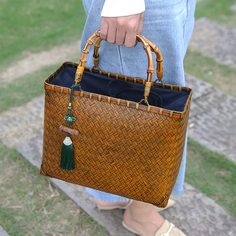 Luxury Bags England - กระเป๋าถือวินเทจผู้หญิงฟางกระเป๋าไม้ไผ่ทอแฟชั่นฤดูร้อนชายหาดพิธีชงชาตะกร้าเก็บหรูหรากระเป๋าหวายงานฝีมือ