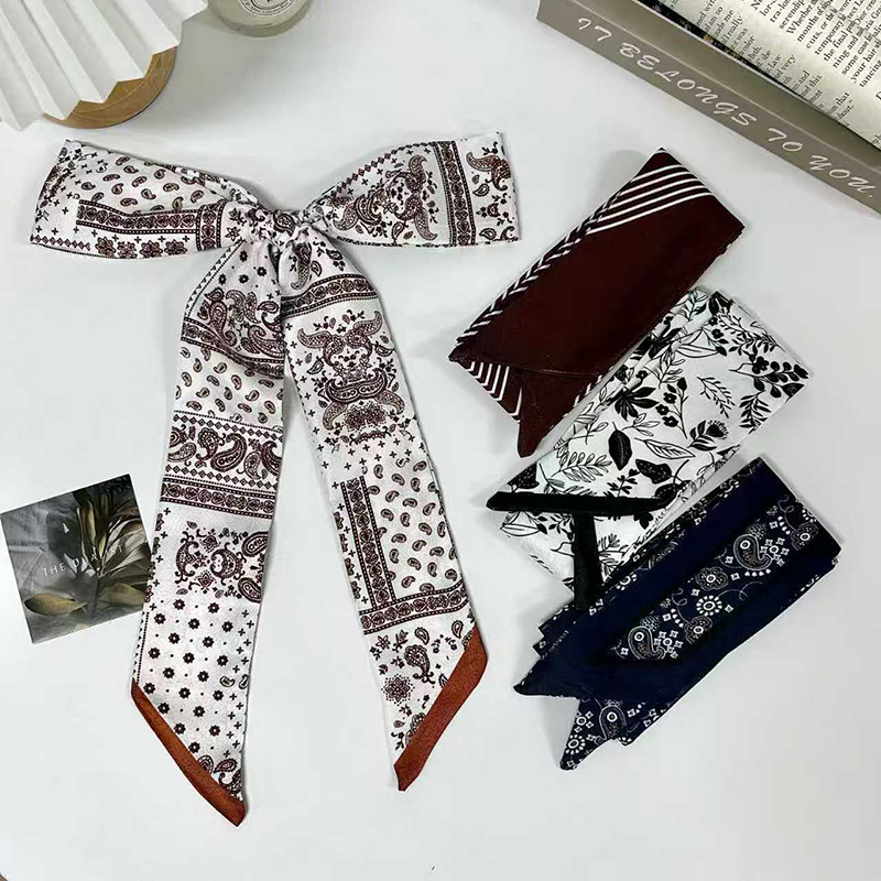 Luxury Bags For Summer - ผ้าพันคอไหมพิมพ์ลายเพสลีย์สุดหรูสำหรับผู้หญิง คอลเลคชั่นใหม่ปี 2025 ใช้ได้หลากหลาย เช่น ผูกกระเป๋า