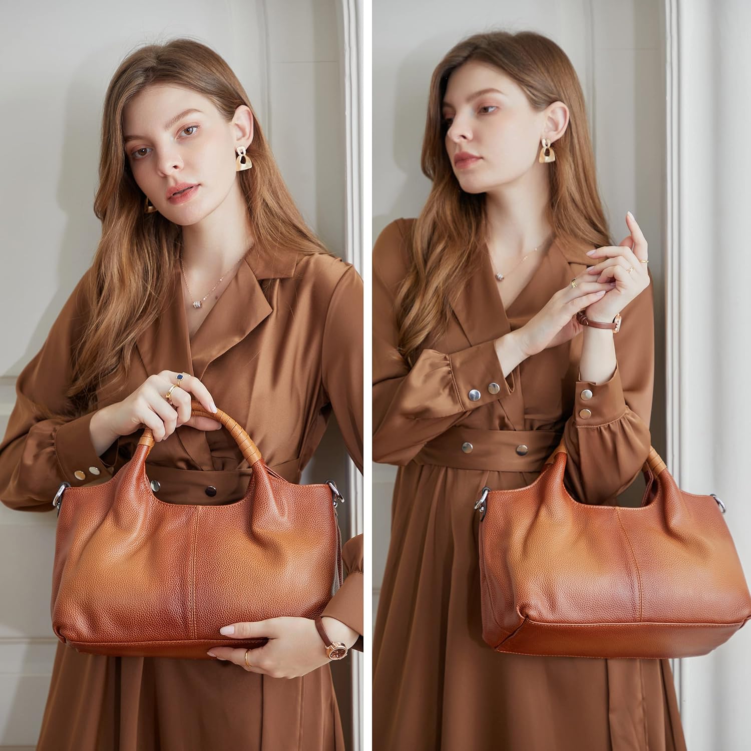 กระเป๋าสะพายไหล่หนังแท้และกระเ - Quiet Luxury Bags Crossbody บทวิจารณ์และราคา