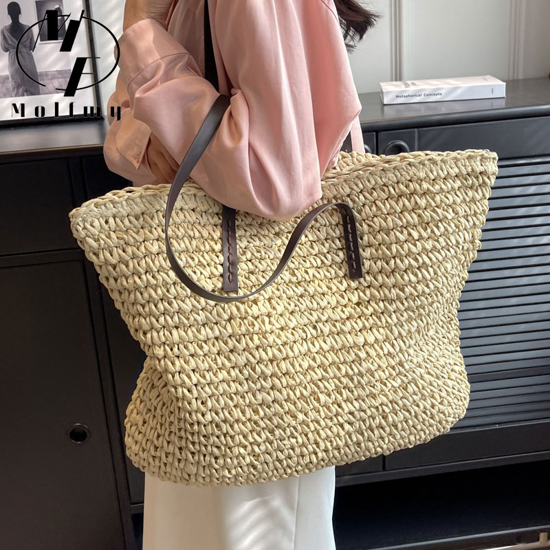 ฟางทอ Tote กระเป๋า Casual ขนาด - Luxury Bags For Summer บทวิจารณ์และราคา