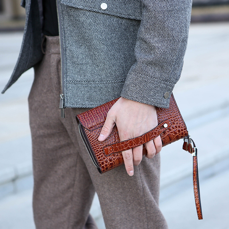 กระเป๋าผู้ชายใหม่ลายจระเข้กระเ - Luxury Bags England บทวิจารณ์และราคา